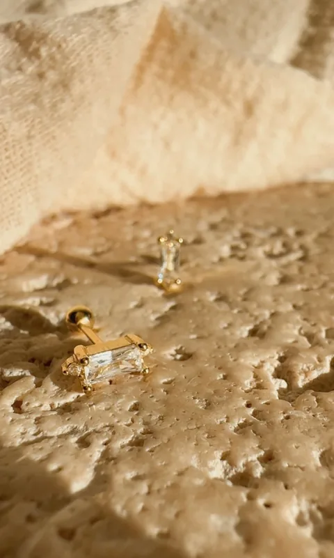 Royal Baguette Studs - 14k Gold Filled — product image 4
