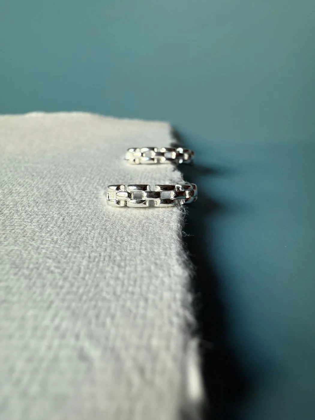 Checkered Hoops - Sterling Silver — product image 5