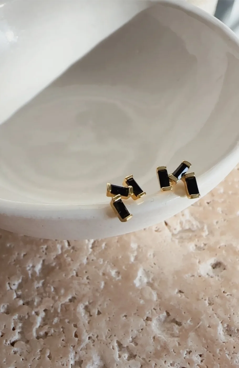 Black Onyx Cluster Studs - 14k Gold Filled — product image 4