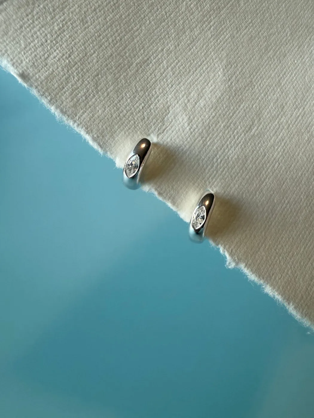 Marquise Cut Diamond Hoops - Sterling silver — product image 6