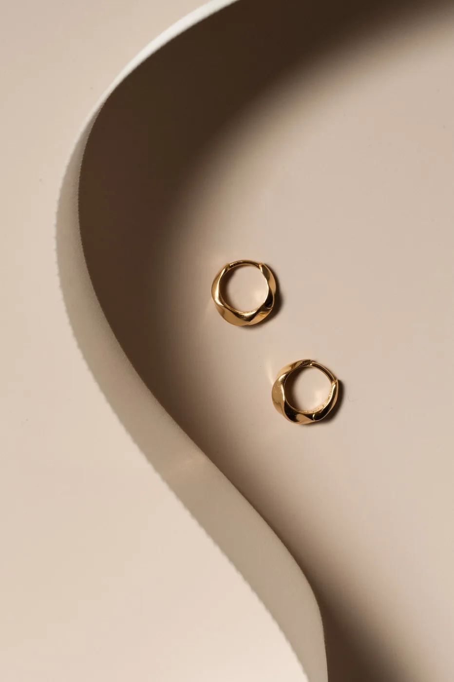 Twisted Huggie Hoops- 14K Gold Filled — product image 1