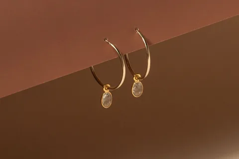 Large Crystal Hoops - 14k Gold Filled — product image 1