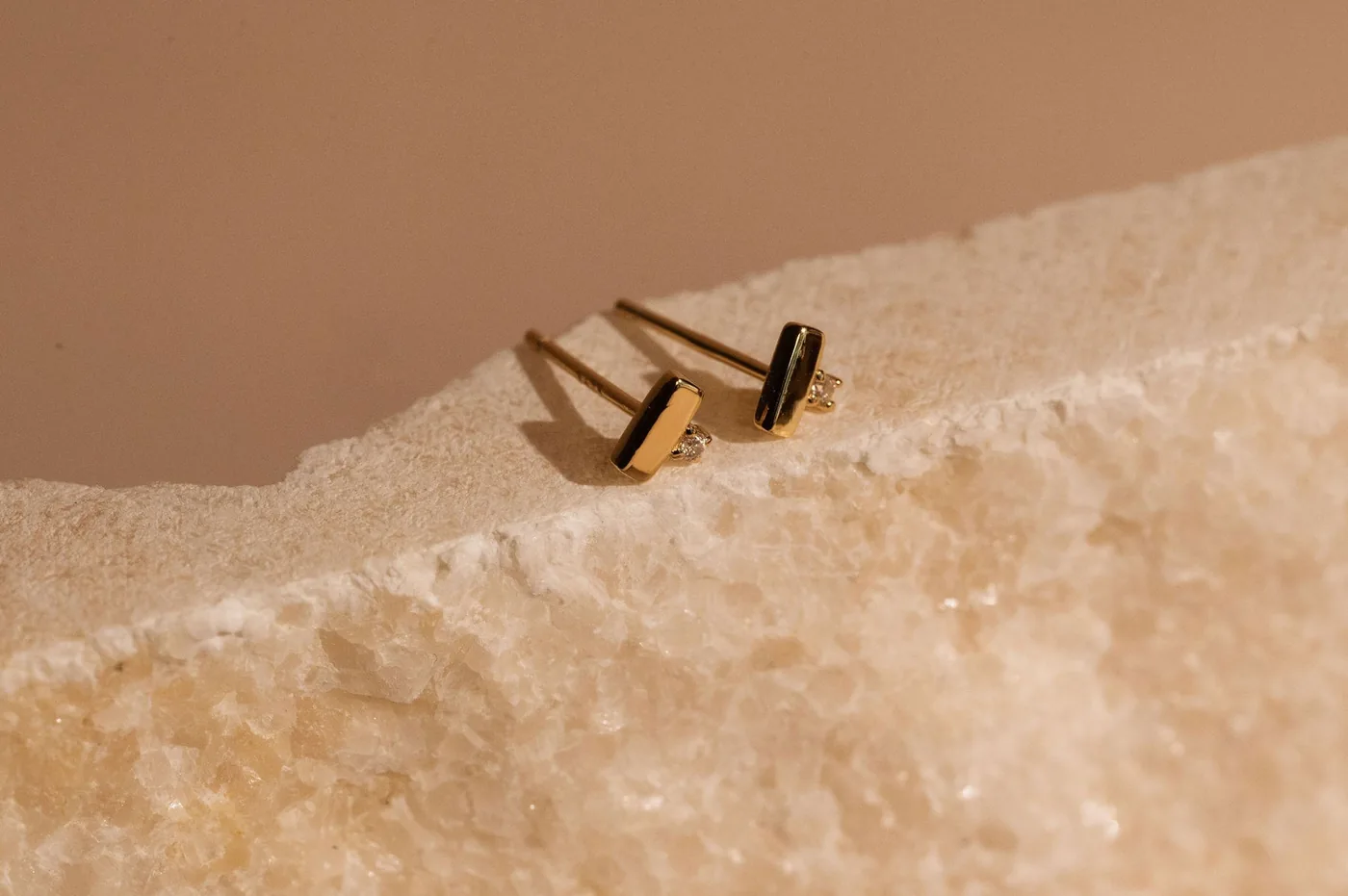 Solitaire Gold Bar Studs - 14K Gold Filled — product image 1