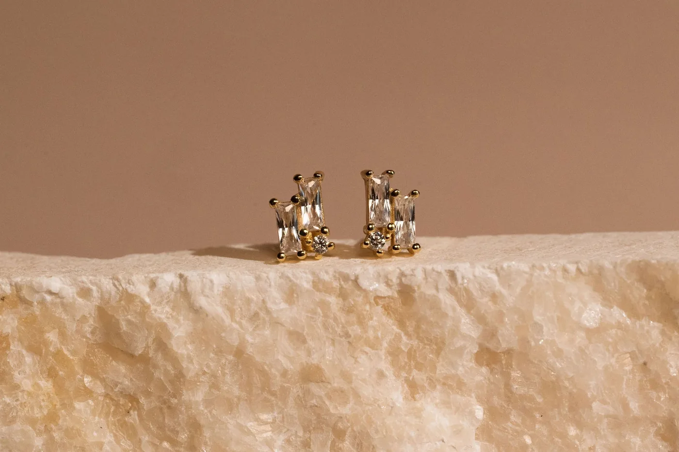 Diamond Cluster Studs - 14K Gold Filled — product image 1