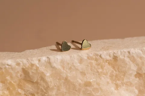 Mini Heart Stud Earrings - 14k Gold Filled — product image 1