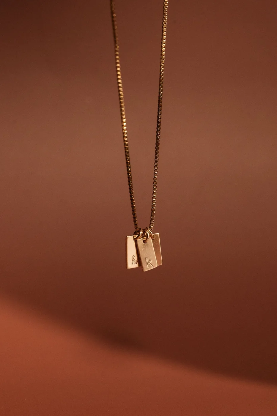 Box Initial Necklace - 14k Gold Filled — product image 6