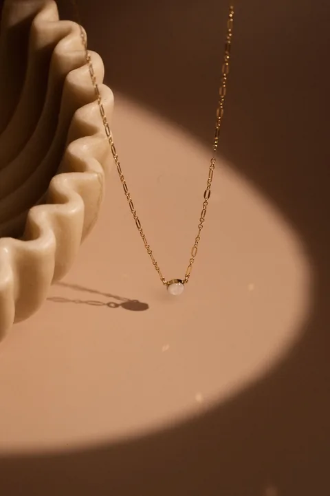 Cremation Sequin Chain Necklace - 14k Gold Filled — product image 1