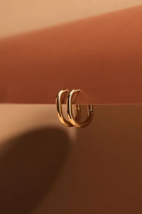 Rectangle Hoops - 14K Gold Filled — product image 4