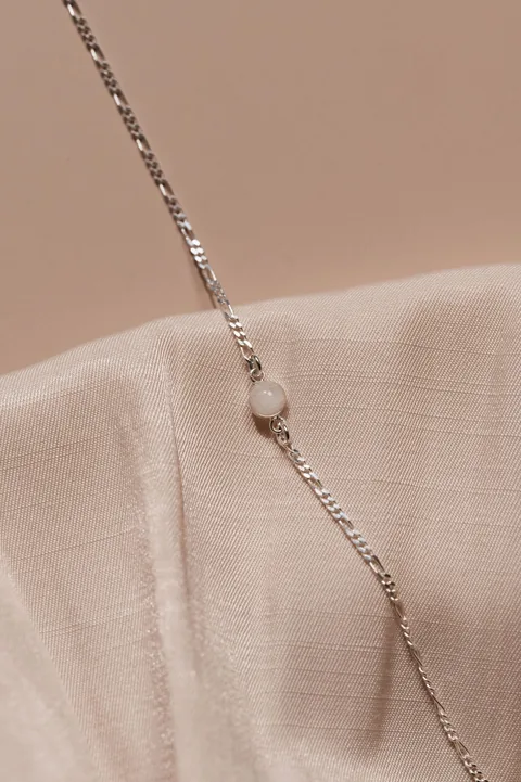 Cremation Skinny Figaro Bracelet- Sterling Silver — product image 1