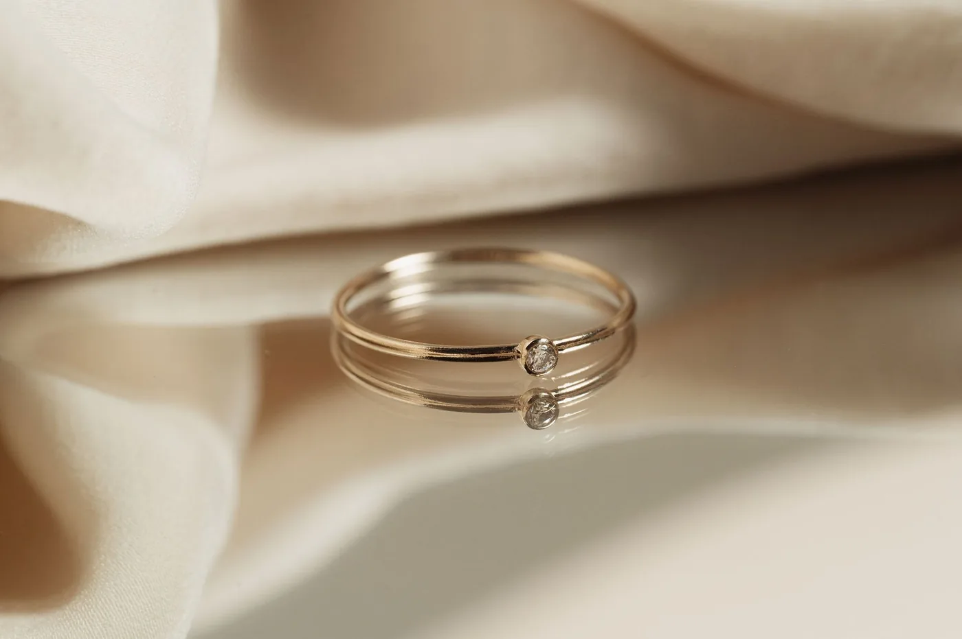 Solitaire Diamond Ring - 14k Gold Filled — product image 1