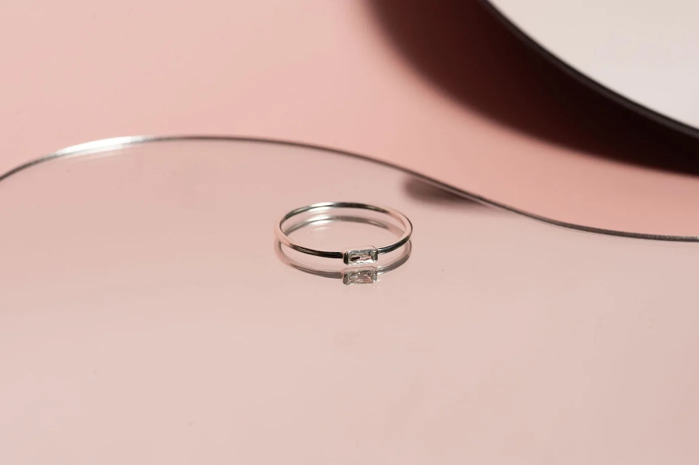 Baguette Cut Diamond Ring - Sterling Silver — product image 1