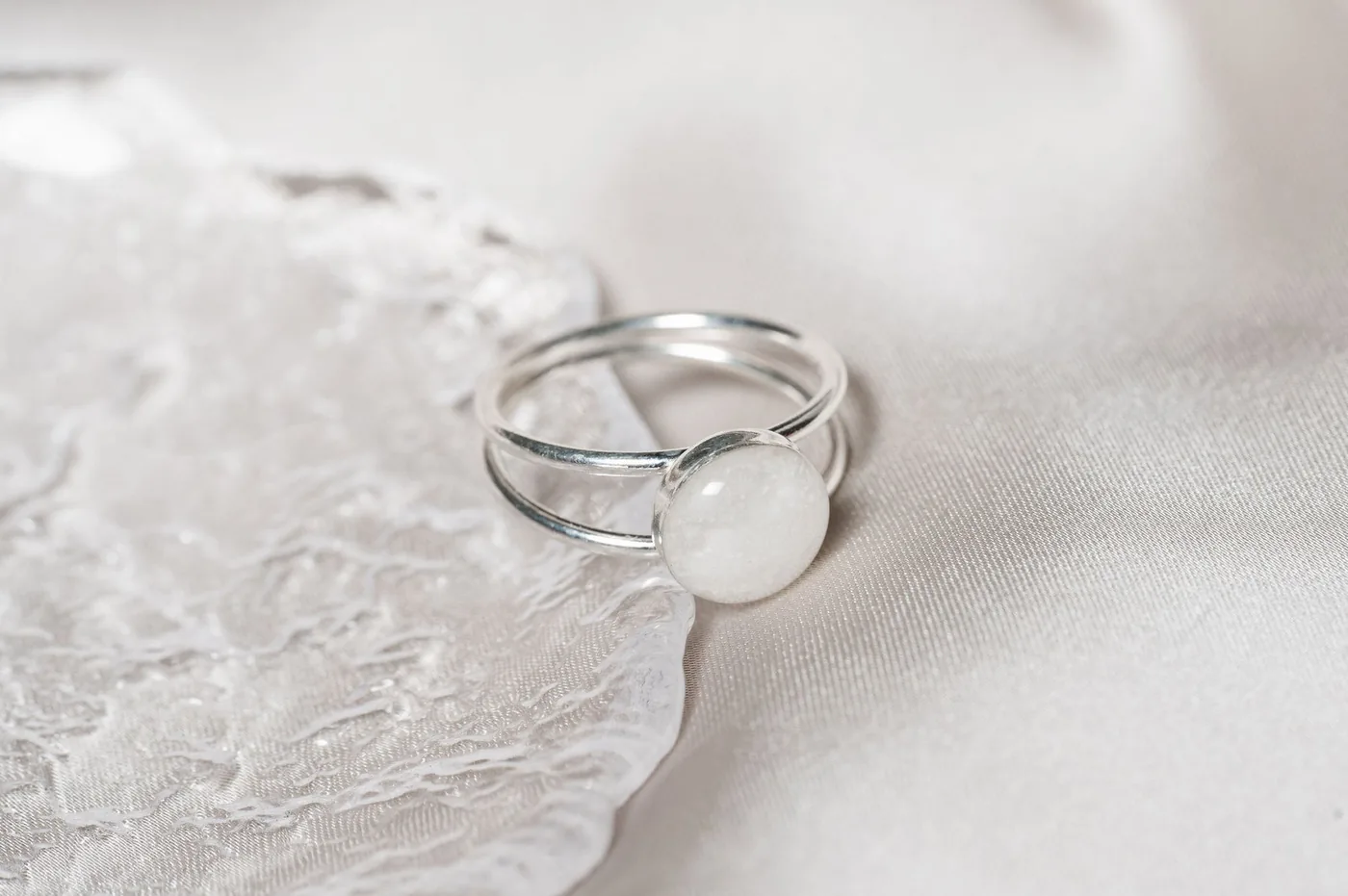 Cremation Double Band Circle Ring - Sterling Silver — product image 1