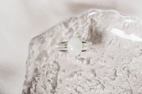 Cremation Double Band Oval Ring- Sterling Silver — product image 3