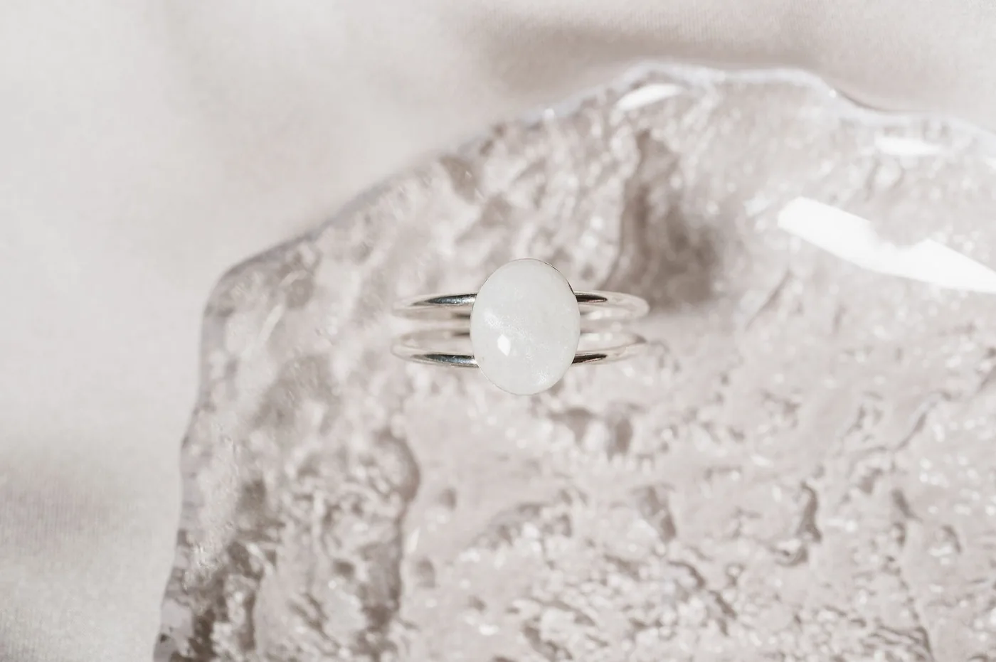 Cremation Double Band Oval Ring- Sterling Silver — product image 3
