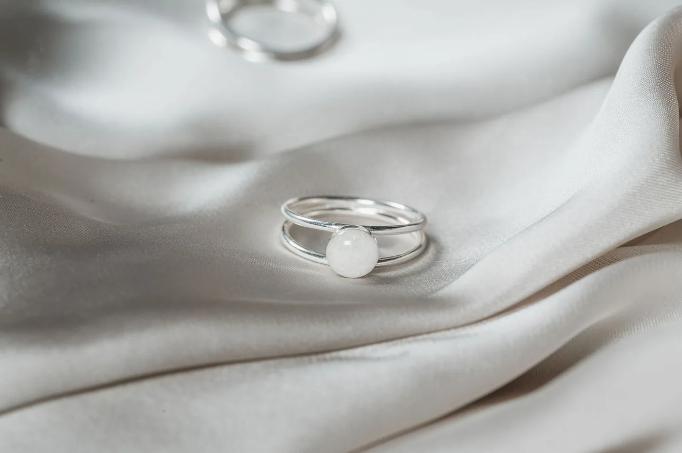 Cremation Double Band Circle Ring - Sterling Silver — product image 4