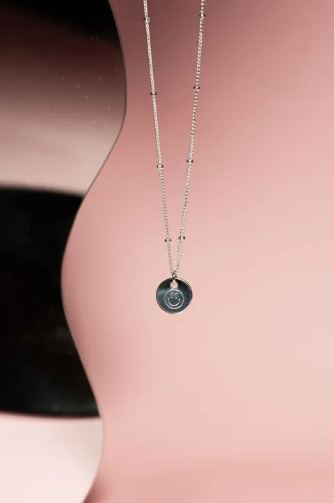 Smiley Face Necklace - Sterling Silver — product image 1