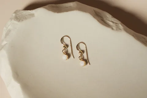 Mothers Milk Drop Fish Hook Earrings- 14k Gold Filled — product image 1