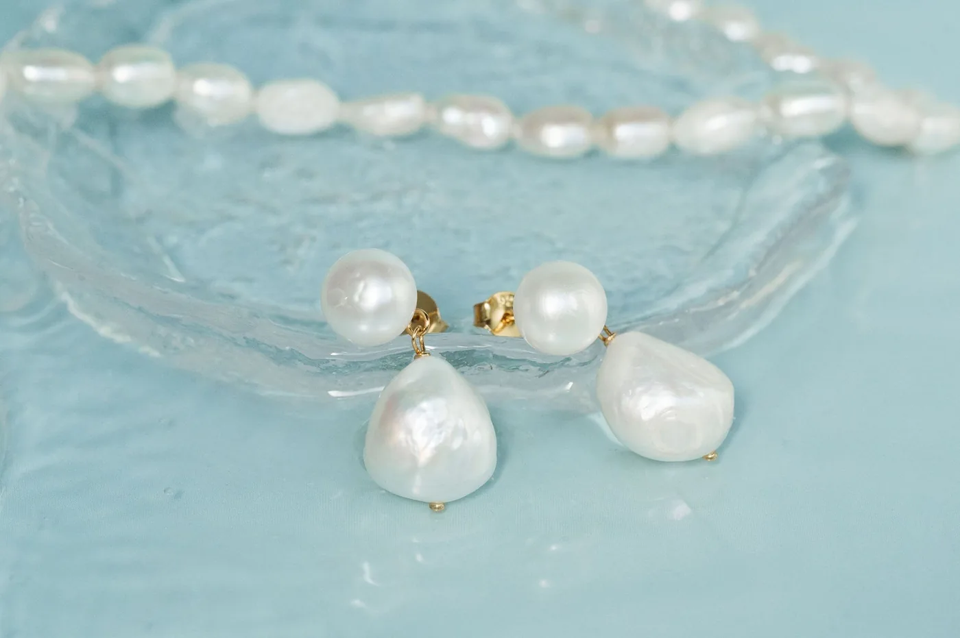 Double Pearl Drop Earrings — product image 7