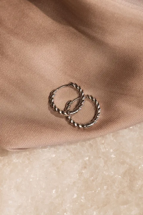 Roped Hinge Hoops - Sterling Silver — product image 1