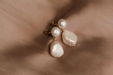 Double Pearl Drop Earrings — product image 3