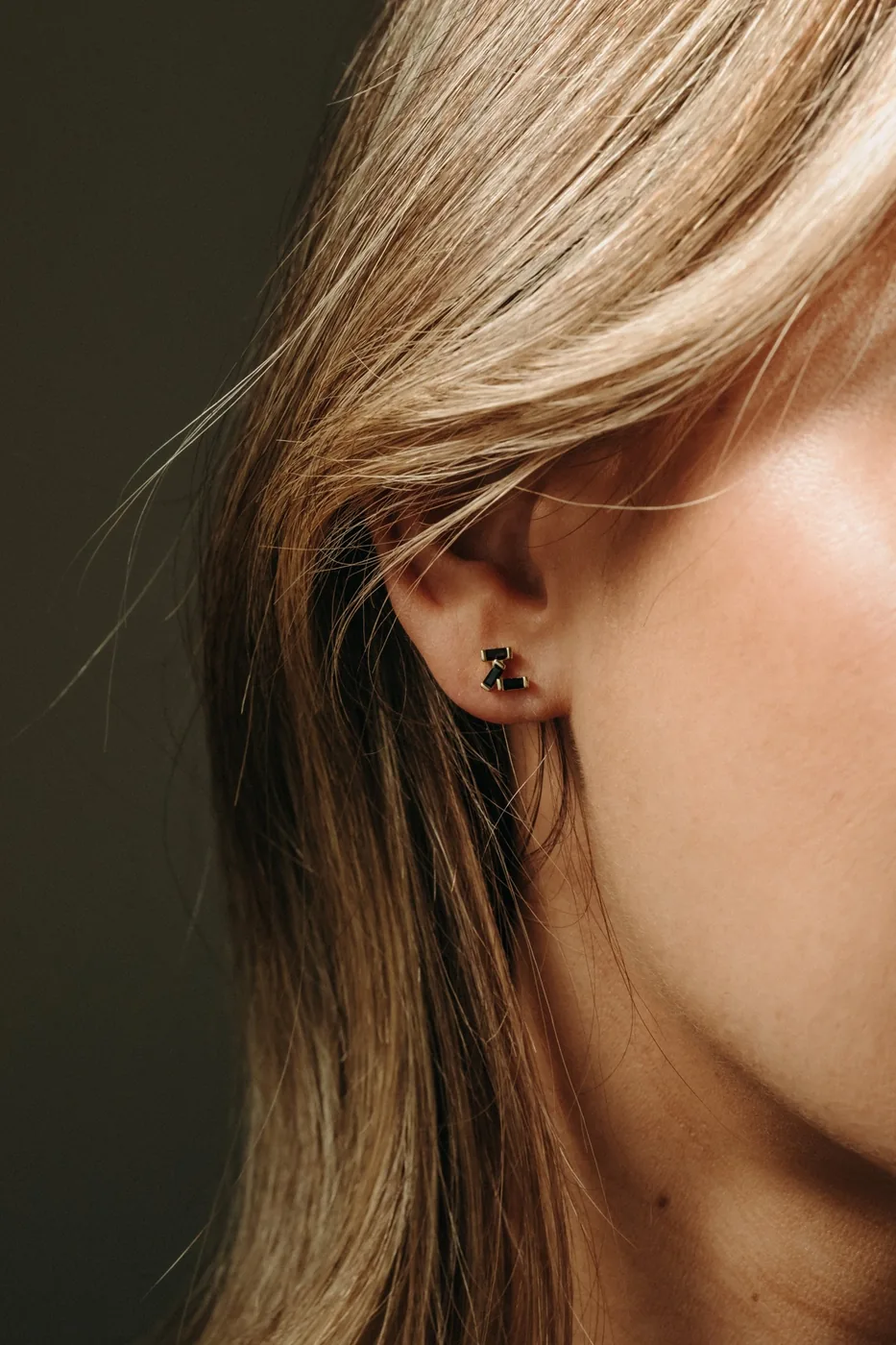 Black Onyx Cluster Studs - 14k Gold Filled — product image 2