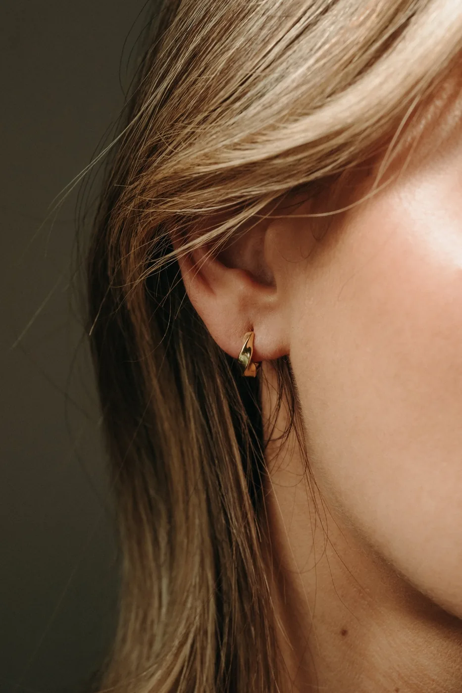 Twisted Huggie Hoops- 14K Gold Filled — product image 2