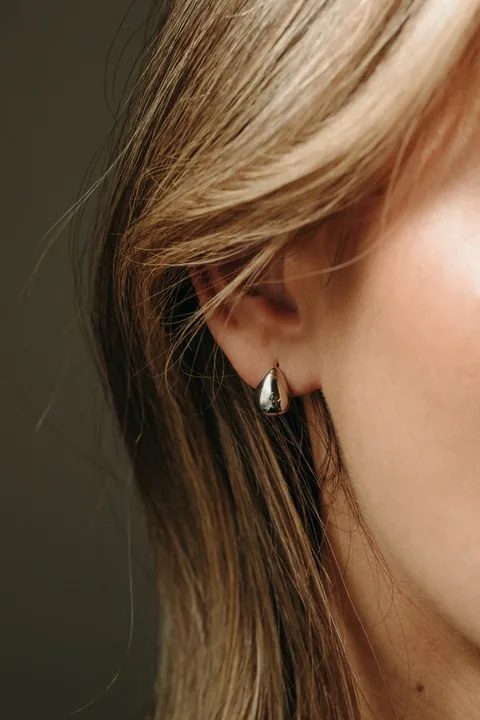 Raindrop Silver Studs - Sterling Silver — product image 2