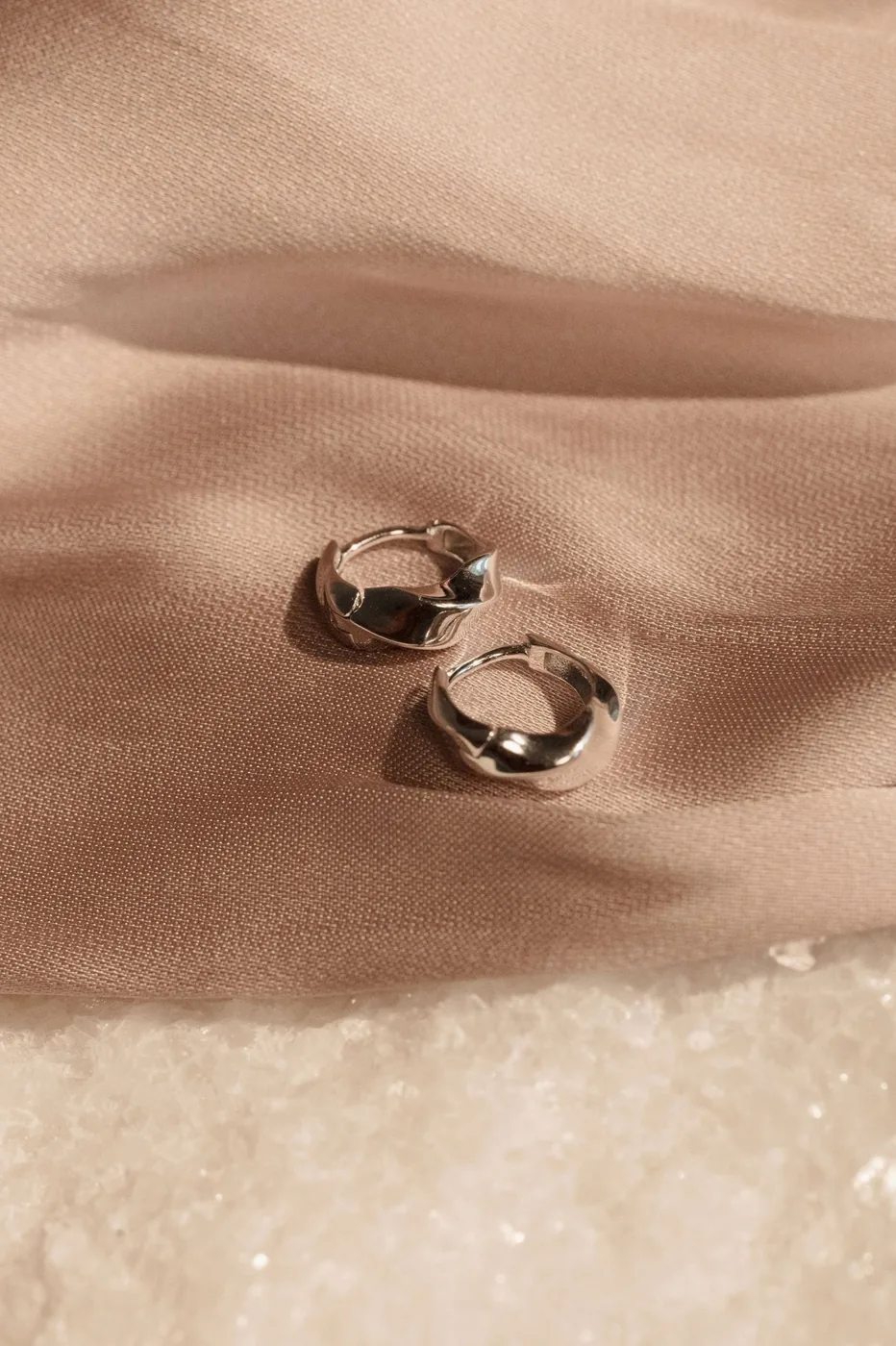 Twisted Huggie Hoops - Sterling Silver — product image 1