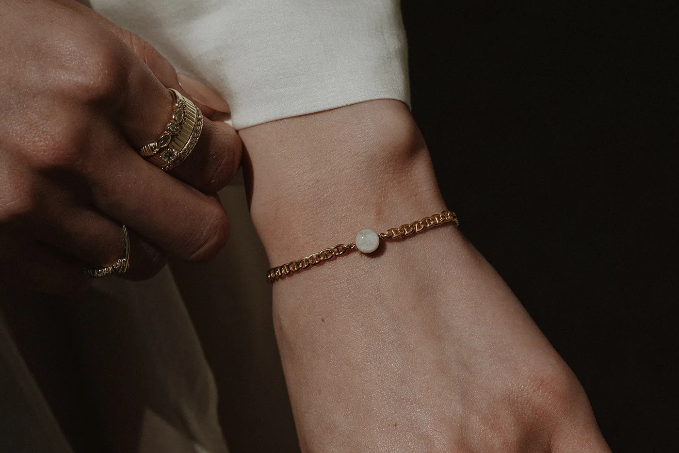 Cremation Thick Marine Chain Bracelet- 14k Gold Filled — product image 1