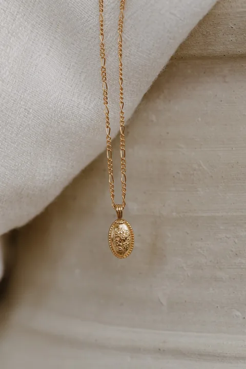 Forget-Me-Not Oval Cremains Urn Necklace — product image 11