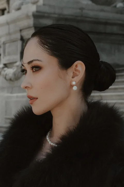 Double Pearl Drop Earrings — product image 6