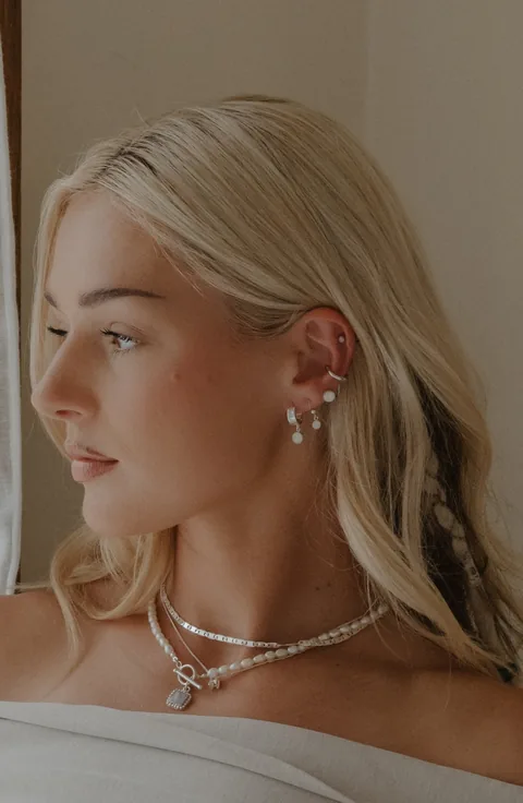 Mothers Milk Drop Fish Hook Earrings- Sterling Silver — product image 3