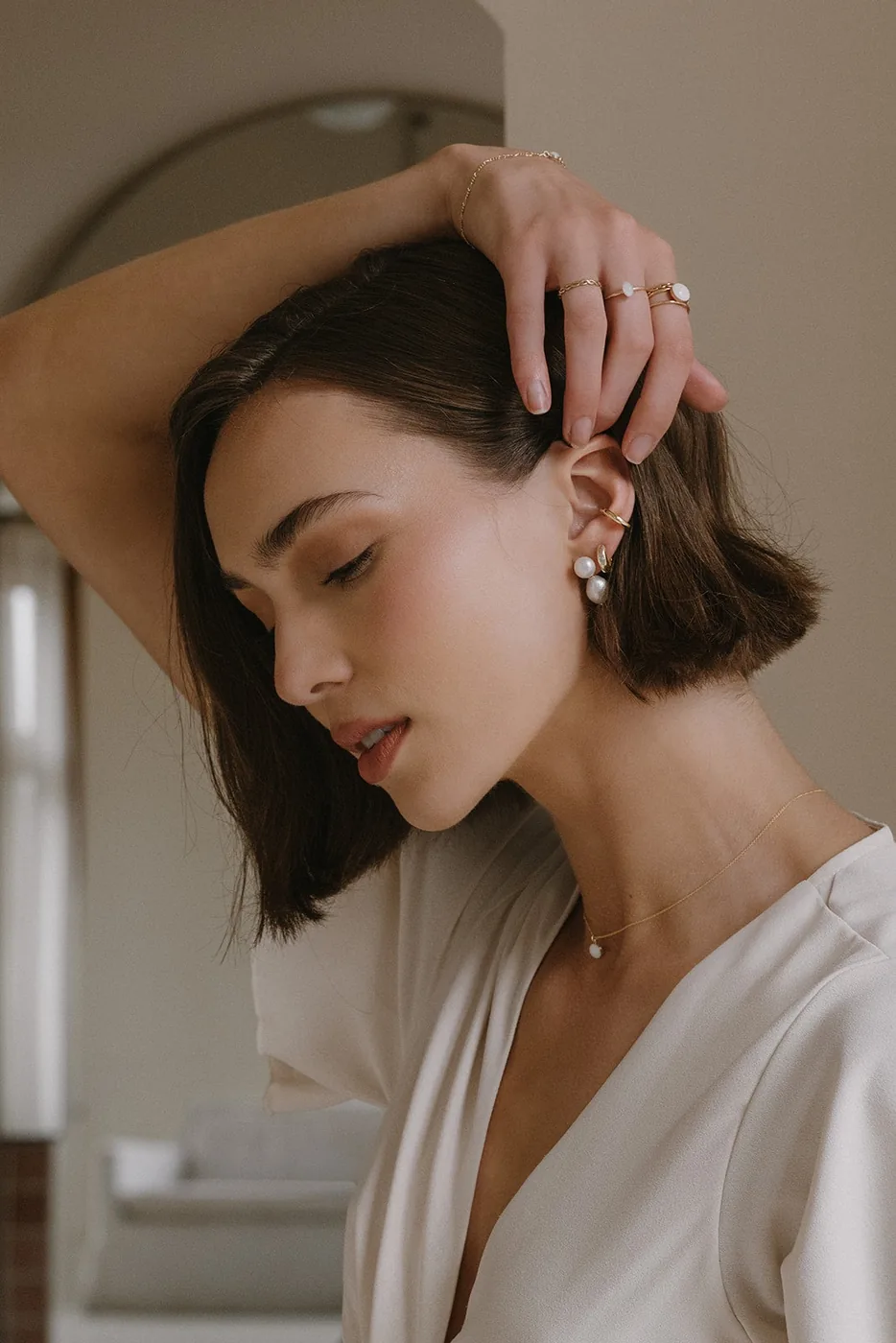 Marquise Cut Diamond Hoops - 14k Gold Filled — product image 5