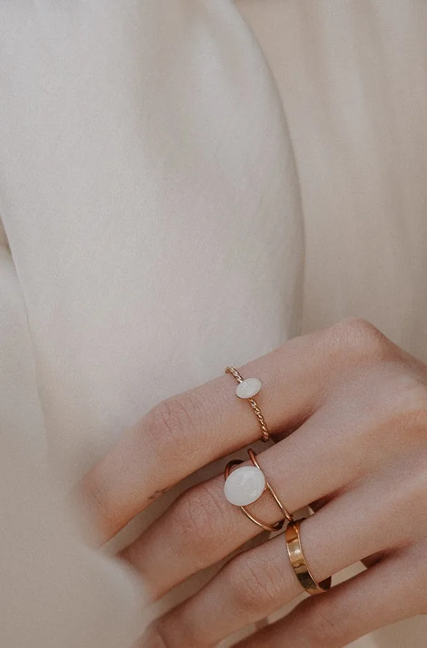 Cremation Roped Oval Ring - 14k Gold Filled — product image 2
