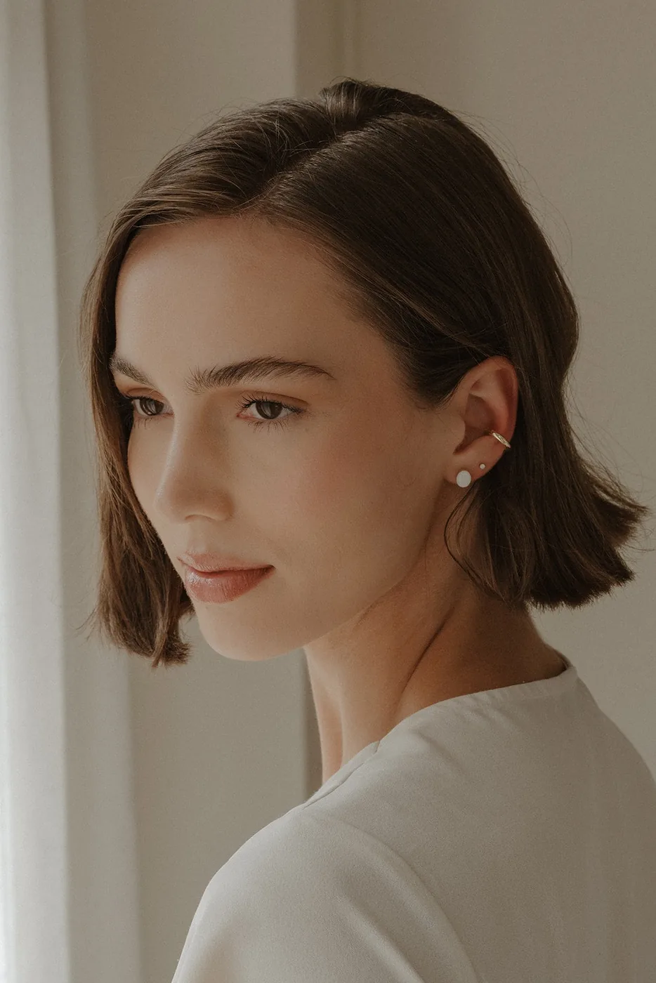 Cremation Oval Stud Earrings - 14k Gold Filled — product image 2