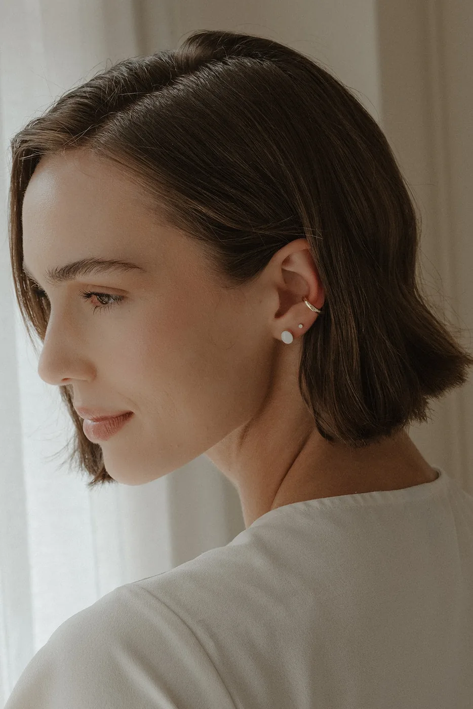 Mothers Milk Oval Stud Earrings - 14k Gold Filled — product image 2