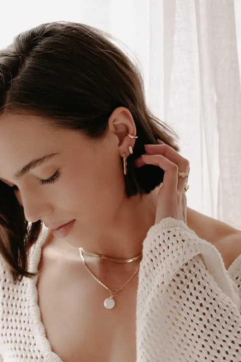 Marquise Cut Diamond Hoops - 14k Gold Filled — product image 4
