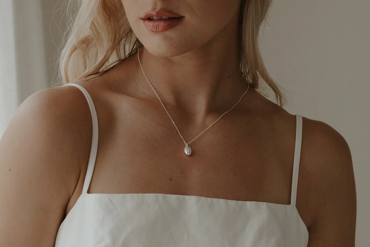 Forget-Me-Not Oval Cremains Urn Necklace - Sterling Silver — product image 4