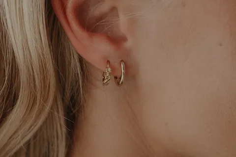 Checkered Hoops - 14k Gold Filled — product image 3