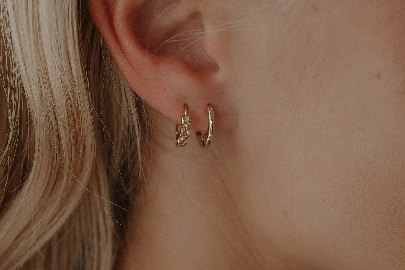 Checkered Hoops - 14k Gold Filled — product image 3