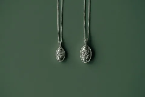 Forget-Me-Not Oval Cremains Urn Necklace - Sterling Silver — product image 3