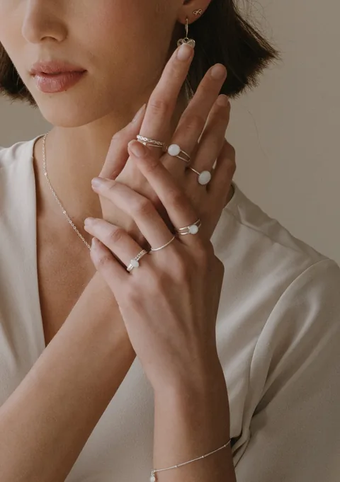 Cremation Double Band Circle Ring - Sterling Silver — product image 3