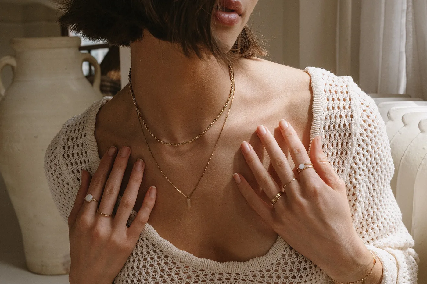 Box Initial Necklace - 14k Gold Filled — product image 1