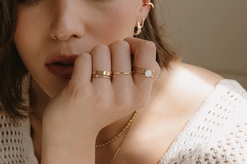 Cremation Double Band Circle Ring - 14k Gold Filled — product image 3