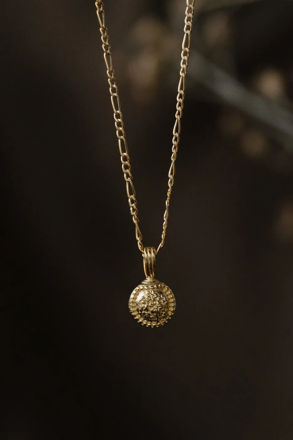Forget-Me-Not Circle Cremains Urn Necklace — product image 1
