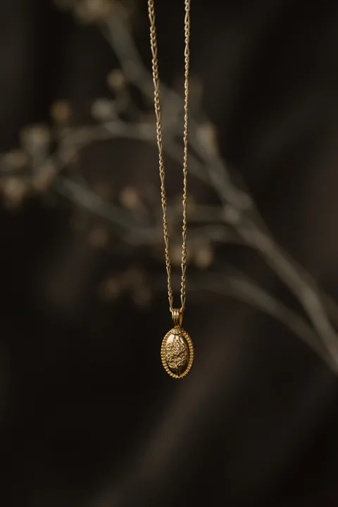 Forget-Me-Not Oval Cremains Urn Necklace — product image 15