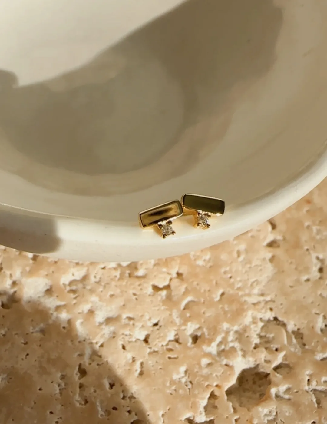 Solitaire Gold Bar Studs - 14K Gold Filled — product image 4