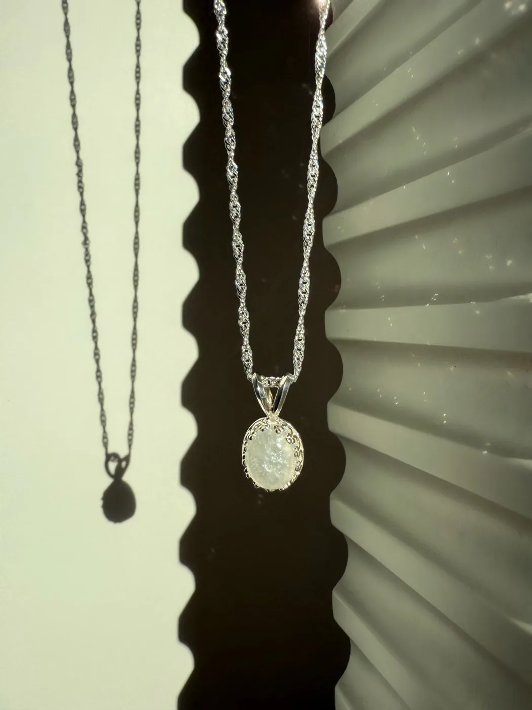 Cremation Oval Crown Necklace - Sterling Silver — product image 2