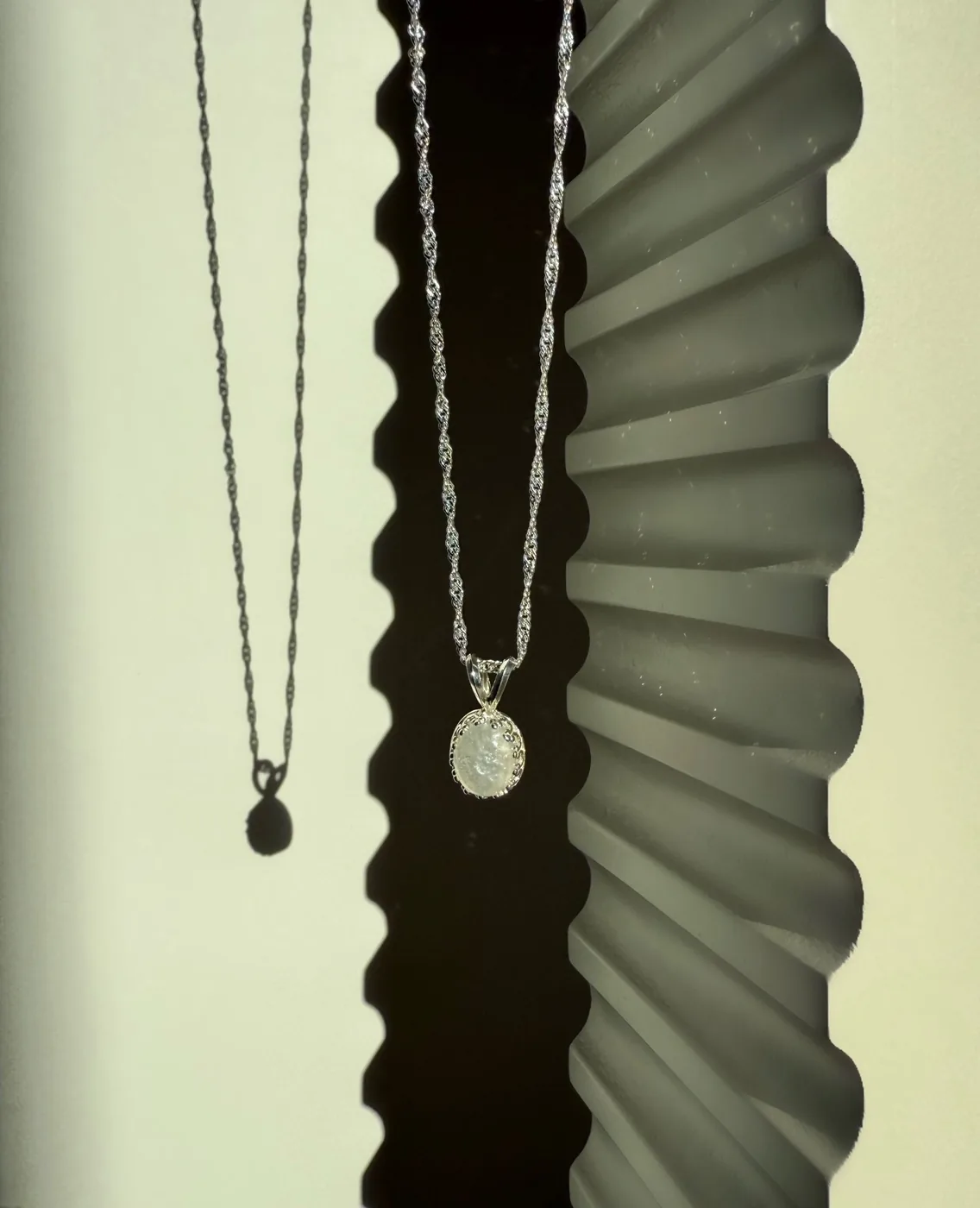 Cremation Oval Crown Necklace - Sterling Silver — product image 3
