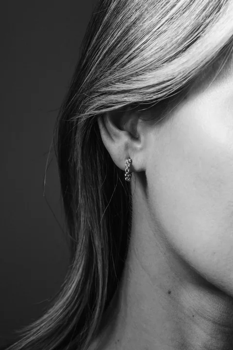 Checkered Hoops - Sterling Silver — product image 2